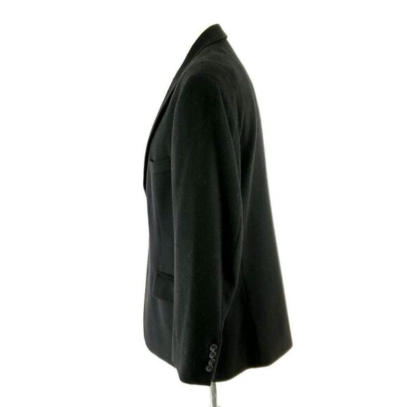 Oscar De La Renta Wool‎ Cashmere Nylon 3 Button Sport Coat 42R Black - Picture 4 of 10